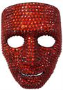 Bedazzled Red Rhinestone Skull Mask Adult Costume Accessory