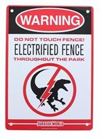 Jurassic World Electrified Raptor Fence 8"x6" Tin Sign
