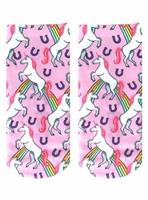 Living Royal Photo Print Ankle Socks: Unicorn and Rainbow