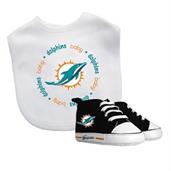 Miami Dolphins NFL 2-Piece Baby Gift Set | Bib & Pre-Walkers