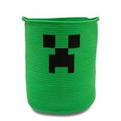 Minecraft Green Creeper Woven Cotton Rope Hamper Storage Basket