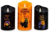 Disney Hocus Pocus LED Flickering Flameless Candles With Timers | Set of 3