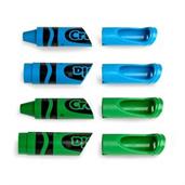 Crayola Set of 4 Crayon Wall Hooks | Cool Cyan (2x Mountain Meadow, 2x Cerulean)