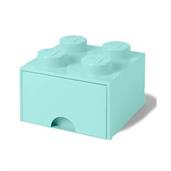 LEGO Brick Drawer, 4 Knobs, 1 Drawer, Stackable Storage Box, Mint Green