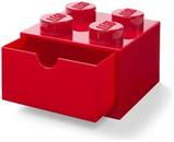 LEGO Desk Drawer 4 Knobs Stackable Storage Box | Red