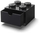 LEGO Desk Drawer 4 Knobs Stackable Storage Box | Black