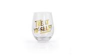 Parks and Recreation Treat Yo Self Stemless Wine Glass | Gold