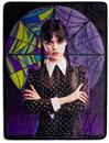 Addams Family Wednesday Signature Pose Raschel Throw Blanket | 45 x 60 Inches