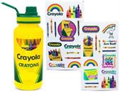 Crayola Crayon Box Retro Twist Spout Water Bottle and Sticker Set | 32 Ounces