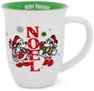 Disney Mickey and Minnie Mouse "Noel" Wide Rim Latte Mug | Holds 16 Ounces