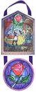 Disney Beauty and the Beast Stained Glass 2-Piece Hanging Sign