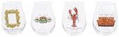 Friends Iconic Quotes 4-Piece Stemless Wine Glass Set | Each Holds 12 Ounces