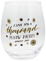 Gilmore Girls "Thousand Yellow Daisies" Stemless Wine Glass | Holds 20 Ounces