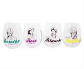 The Golden Girls Stemless Wine Glass Collectible Set of 4 | Each Holds 20 Ounces