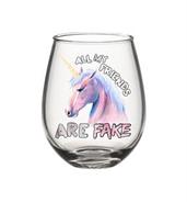 All My Friends Are Fake 20oz Stemless Glass