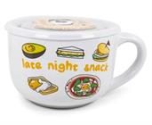 Gudetama Late Night Snack 24 Ounce Ceramic Bowl with Lid