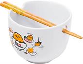 Sanrio Gudetama 20oz Ceramic Ramen Bowl with Chopsticks