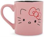 Sanrio Hello Kitty Pink Outline Face Wax Resist Ceramic Mug | Holds 14 Ounces