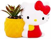 Sanrio Hello Kitty Pineapple Ceramic Mini Planter With Artificial Succulent