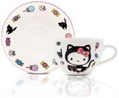 Sanrio Hello Kitty Black Cat Bone China Teacup and Saucer Set | Holds 7 Ounces