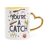 Harry Potter Quidditch "You're A Catch" Sculpted Handle Ceramic Mug | 14 Ounces