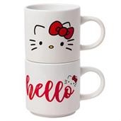 Hello Kitty Script Face 13oz Ceramic Mug Stack Set