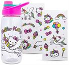 Sanrio Hello Kitty Unicorn Twist Spout Water Bottle and Sticker Set | 20 Ounces