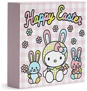 Sanrio Hello Kitty "Happy Easter" 6 x 6 Inch Wood Box Sign