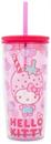 Sanrio Hello Kitty Strawberries Plastic Tumbler With Lid and Straw | 20 Ounces