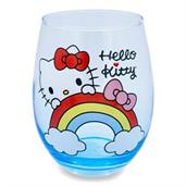 Sanrio Hello Kitty Rainbow Peek Stemless Wine Glass | Holds 20 Ounces