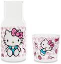 Sanrio Hello Kitty Pink Dots 18-Ounce Glass Pitcher and 8-Ounce Cup