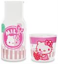 Sanrio Hello Kitty Strawberry Milk 18-Ounce Glass Pitcher and 8-Ounce Cup