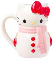 Sanrio Hello Kitty Snowman 20 Ounce 3D Sculpted Ceramic Mug