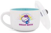 Sanrio Hello Kitty Clouds Ceramic Soup Mug With Vented Lid | Holds 24 Ounces