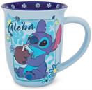 Disney Lilo & Stitch "Aloha" Wide Rim Ceramic Latte Mug | Holds 16 Ounces