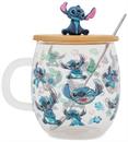 Disney Lilo & Stitch Expressions Glass Mug With Lid and Spoon | Holds 17 Ounces