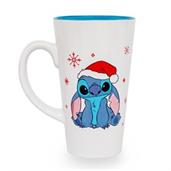 Disney Lilo & Stitch Santa Hat Ceramic Latte Mug | Holds 16 Ounces