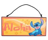 Disney Lilo & Stitch Aloha Reversible Hanging Sign Wall Art | 12 x 5 Inches