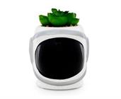 NASA Space Helmet 6 x 5 inch Ceramic Planter w/ Artificial Plant