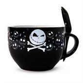 Disney The Nightmare Before Christmas Cross Bones Ceramic Soup Mug With Spoon