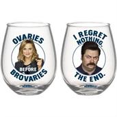 Parks and Recreation Ron & Leslie 2-Piece 20 Ounce Stemless Glass Set