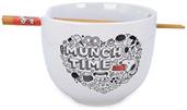 Peanuts Munch Time 20 Ounce Ceramic Ramen Bowl with Chopsticks