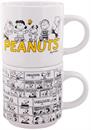 Peanuts Comic Panels 2-Piece Ceramic Stackable Mug Set | Each Holds 13 Ounces