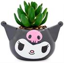 Sanrio Kuromi Smiling Head 3-Inch Ceramic Mini Planter With Artificial Succulent