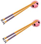 Sanrio Kuromi 2-Pair Bamboo Chopstick Set With Ceramic Rests