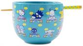 Sanrio Hello Kitty and Friends Blue 20-Ounce Ramen Bowl and Chopstick Set
