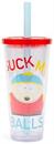 South Park Cartman "Suck My Balls" 24-Ounce Carnival Cup With Lid and Straw