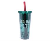 Star Wars Boba Fett Plastic Carnival Cup with Lid and Straw | 24 Ounces