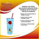 Winnie the Pooh Balloon Stainless Steel Tumbler With Straw | Holds 22 Ounces