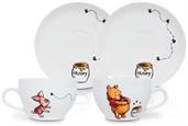 Disney Winnie the Pooh Bone China 4-Piece Teacup and Saucer Set